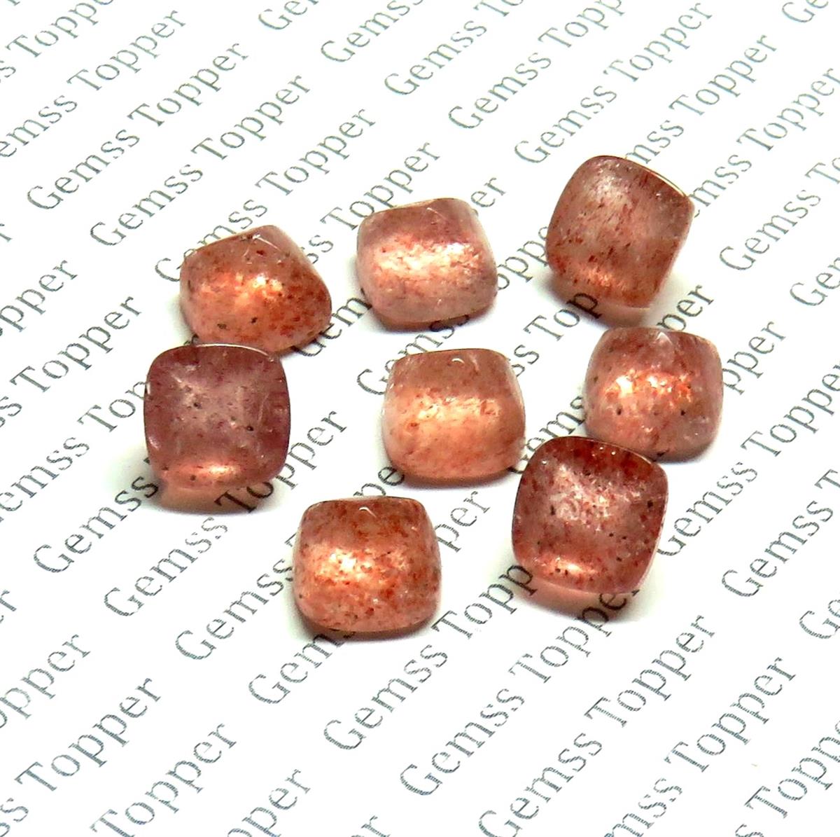 Strawberry Quartz 10x10 mm Sugarloaf Cabochon